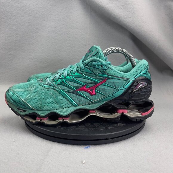 Mizuno  Wave Prophecy 7 Running Shoe Green Womens Size 9.5 - Picture 2 of 12